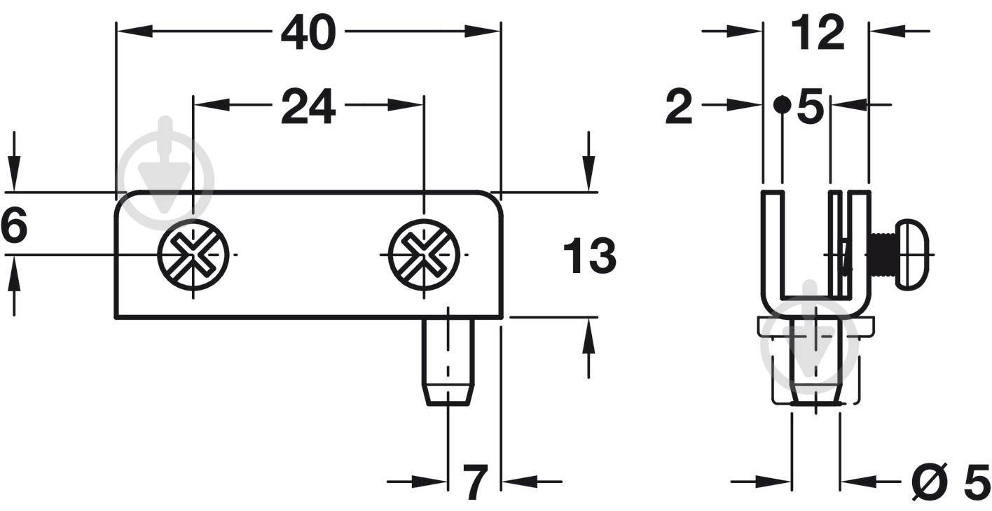 Петля для стекла Hafele 40х13 мм 361.42.202 2 шт - фото 7