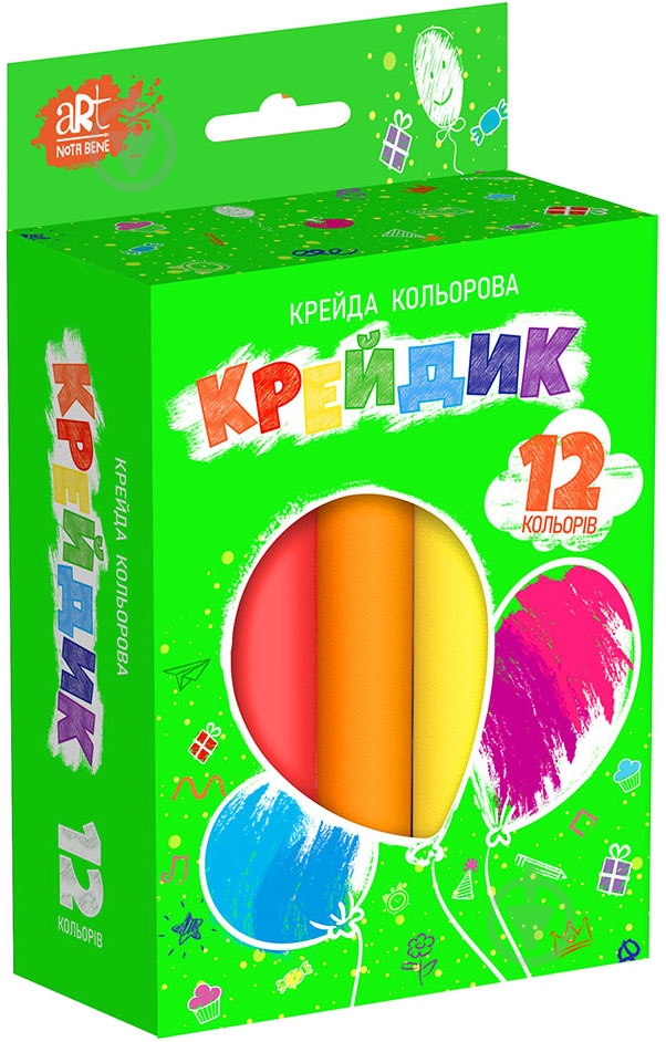 Набір крейди ART Nota Bene Крейдик велика 12 кольорів (10) - фото 1