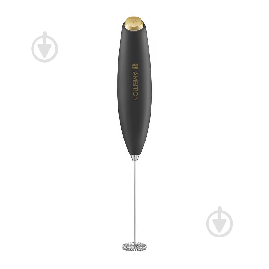 Міксер на батарейках для пінки капучино Ambition ROYAL чорний з золотом - фото 1