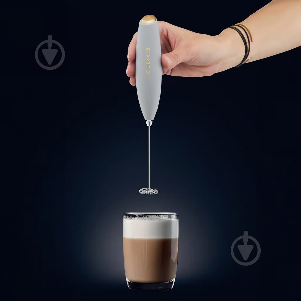 Міксер на батарейках для пінки капучино Ambition ROYAL чорний з золотом - фото 2