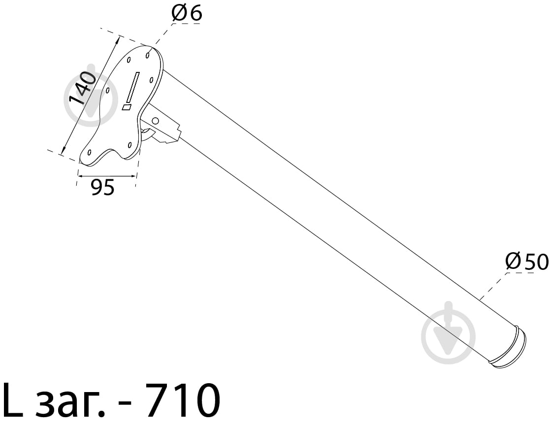 Нога откидная DC 710 мм - фото 3 Нога откидная DC 710 мм - фото 3