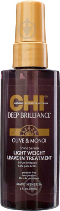 Шовк рідкий CHI Deep Brilliance Olive & Monoi Shine Serum 89 мл - фото 1