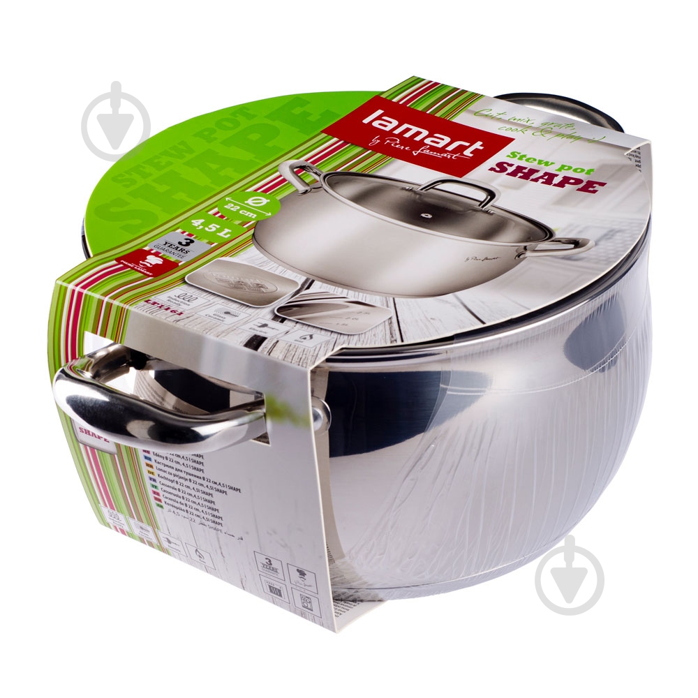 Кастрюля Lamart Shape 4,7 л 22 см LT1161 - фото 2 Кастрюля Lamart Shape 4,7 л 22 см LT1161 - фото 2