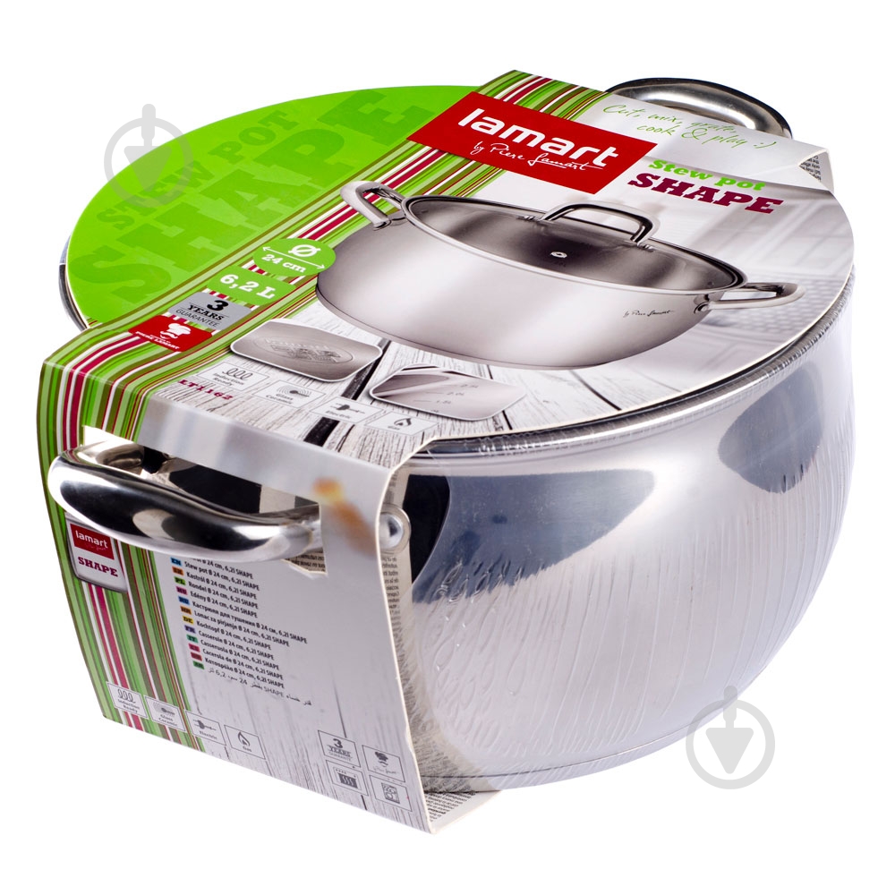 Кастрюля Lamart Shape 6 л 24 см LT1162 - фото 2 Кастрюля Lamart Shape 6 л 24 см LT1162 - фото 2