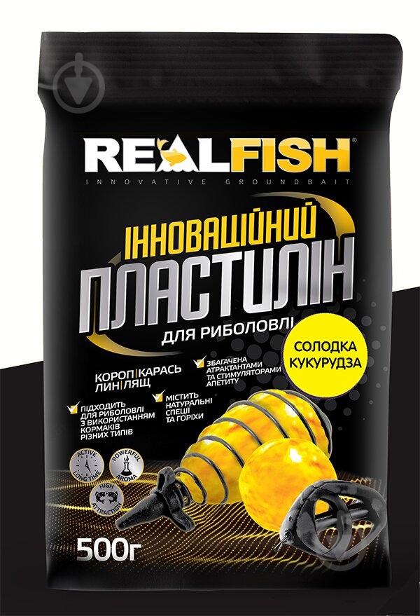 Пластилін RealFish для риболовлі 500 г кукурудза - фото 1