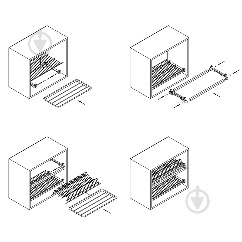 УЦЕНКА! Сушилка для посуды Muller 600 мм с рамой (2 поддоны) 92569 (УЦ №32) - фото 3