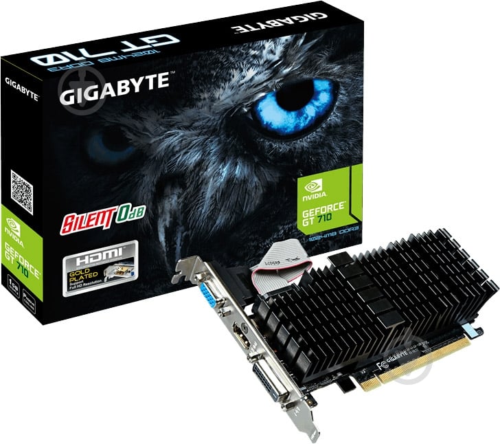 Видеокарта Gigabyte GeForce GT 710 1GB DDR3 64bit (GV-N710SL-1GL) - фото 4 Видеокарта Gigabyte GeForce GT 710 1GB DDR3 64bit (GV-N710SL-1GL) - фото 4