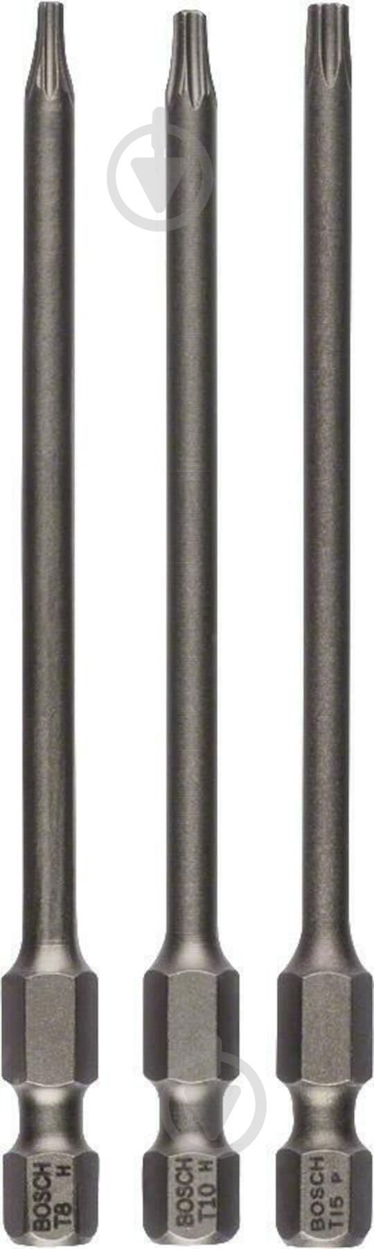 Бита Bosch Extra Hard 89 мм T8/10/15 3 шт. 2607001759 - фото 1