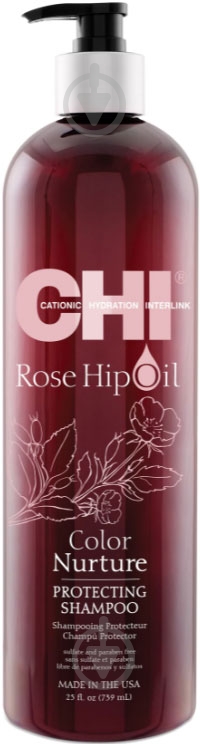 Шампунь CHI Rose Hip Protecting для захисту кольору з маслом шипшини та кератином 739 мл - фото 1