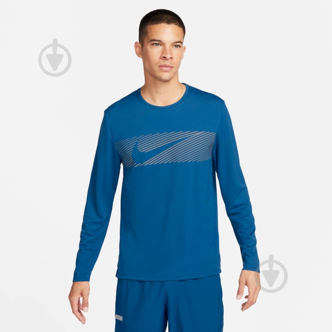 Футболка Nike M NK DF UV MILER TOP LS FLASH FB8552-476 р.XL синий - фото 1