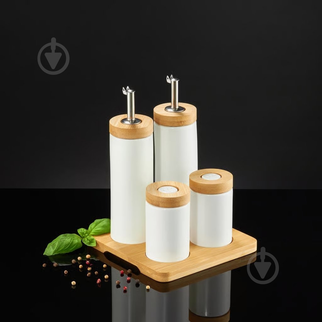 Набор для соли, перца и соуса Ambition NATURAL на подставке 44013 - фото 2