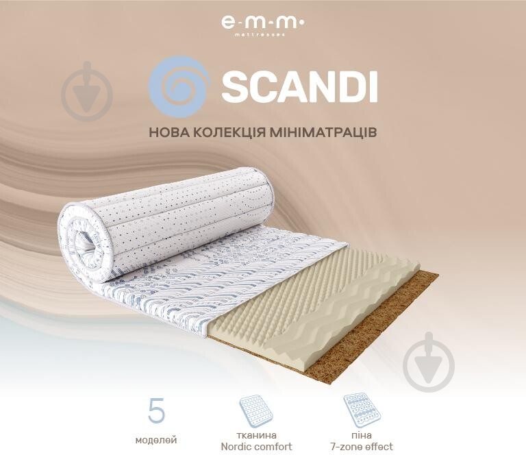 Міні-матрац Norway скручений безпружинний ЕММ 90x200 см - фото 3
