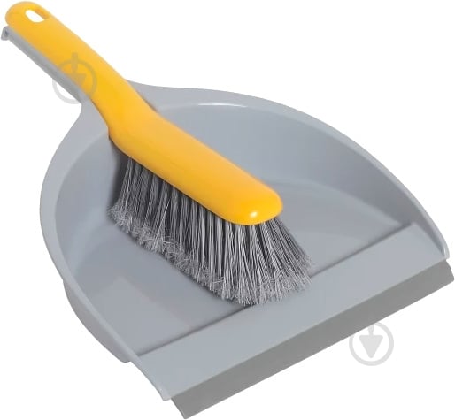 Совок со щеткой Apex 10,05,25 см серый - фото 1