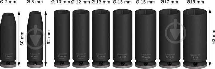 Набор головок 3/8" 63 мм Bosch PRO Deep 9 шт. 2608003037 - фото 5 Набор головок 3/8" 63 мм Bosch PRO Deep 9 шт. 2608003037 - фото 5