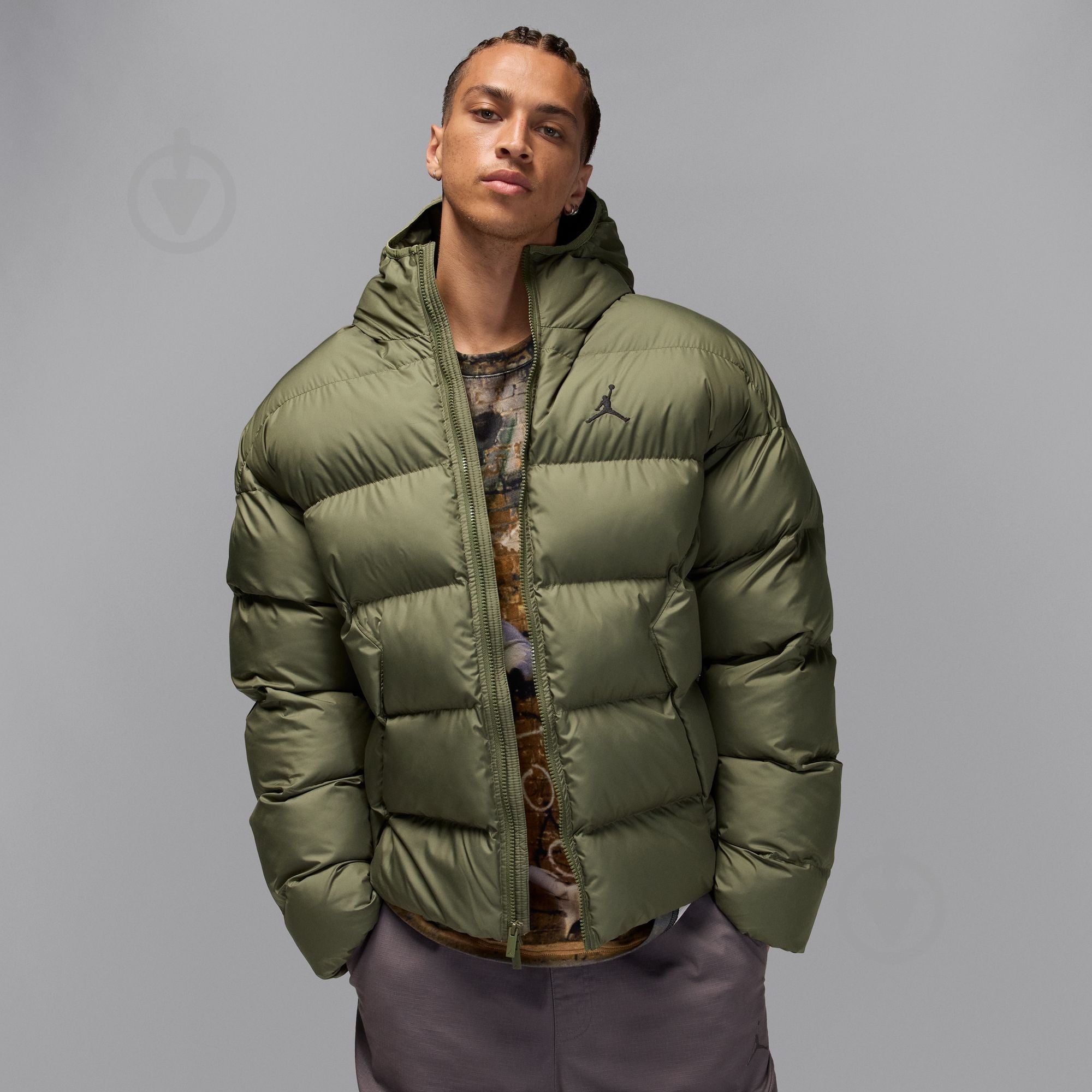 Куртка чоловіча зимова Jordan Brooklyn Therma-FIT Puffer Jacket HV0532-222 р.M хакі - фото 1