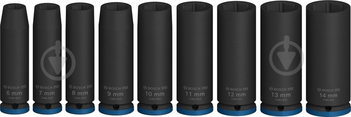 Набор головок ¼" 50 мм Bosch PRO Deep 9 шт. 2608003035 - фото 2