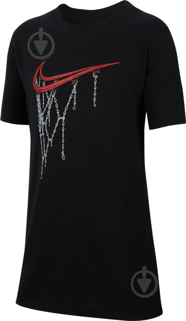 Футболка Nike B NSW TEE SWOOSH RIM CV2165-010 р.L черный - фото 1