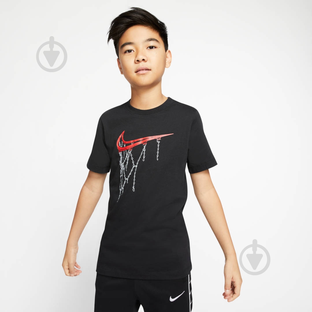 Футболка Nike B NSW TEE SWOOSH RIM CV2165-010 р.L черный - фото 4