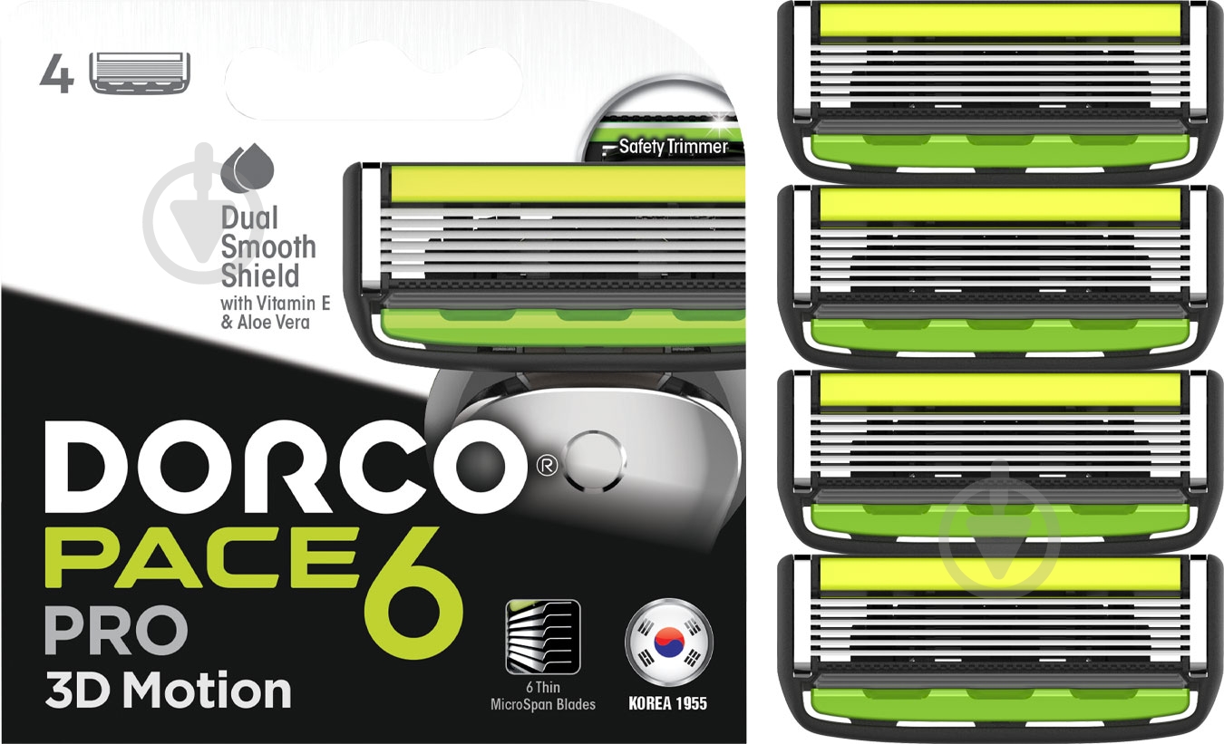 Комплект сменных кассет DORCO PACE6 4 шт. - фото 1