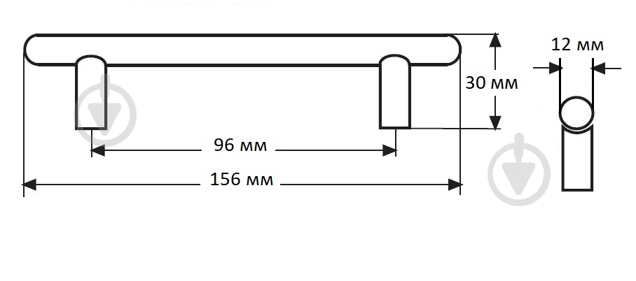 Меблева ручка рейлінгова DC DR 10A G1 96 мм 106943 чорний матовий - фото 4