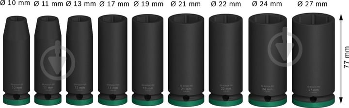 Набор головок 1/2" Bosch PRO Deep 9 шт. 2608003040 - фото 3 Набор головок 1/2" Bosch PRO Deep 9 шт. 2608003040 - фото 3