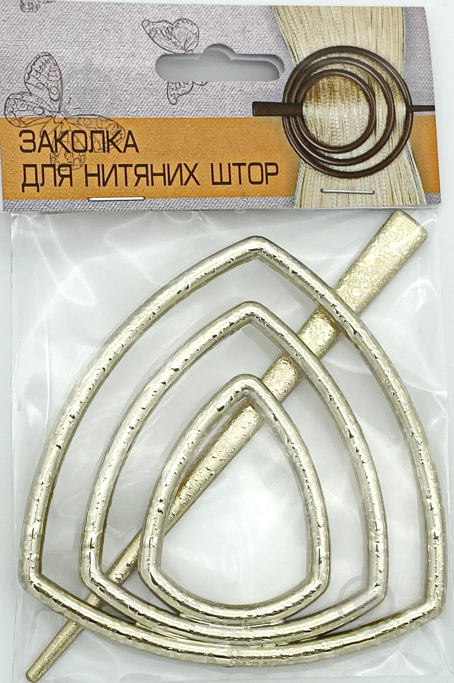 Заколка Трикутник d95 мм мокре золото В0003-1а MISLT - фото 2