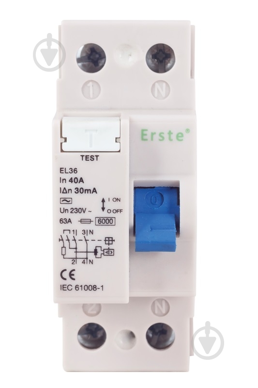 Выключатель Erste EL36 30mA 40A - фото 1 Выключатель Erste EL36 30mA 40A - фото 1