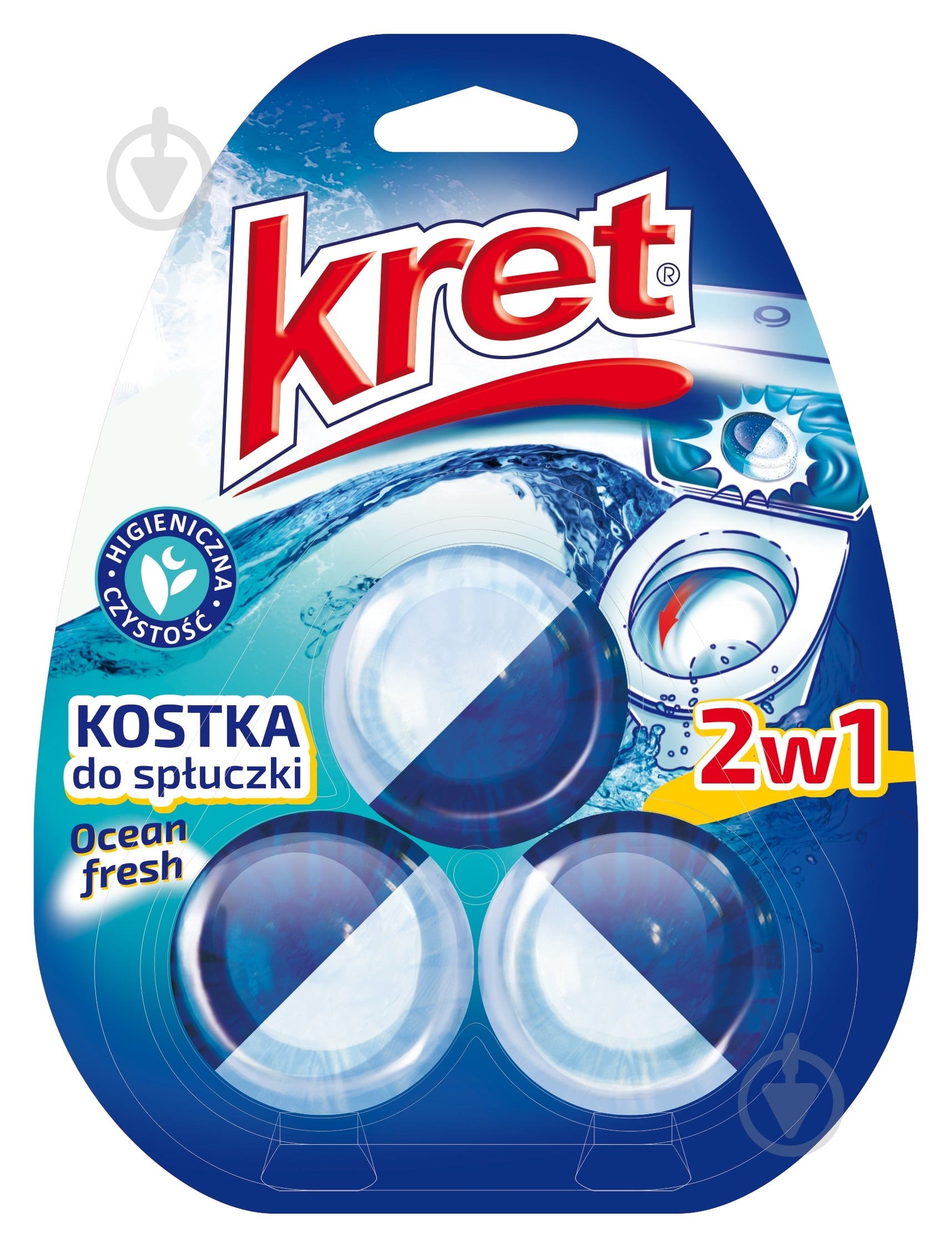 Таблетка для сливного бачка Kret Ocean Fresh 3х50 г - фото 1