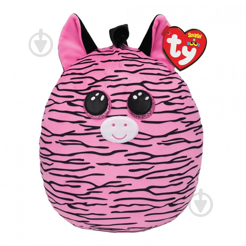 Подушка декоративна TY Squish-A-Boos Зебра Zoey 20 см рожевий 39194 - фото 1