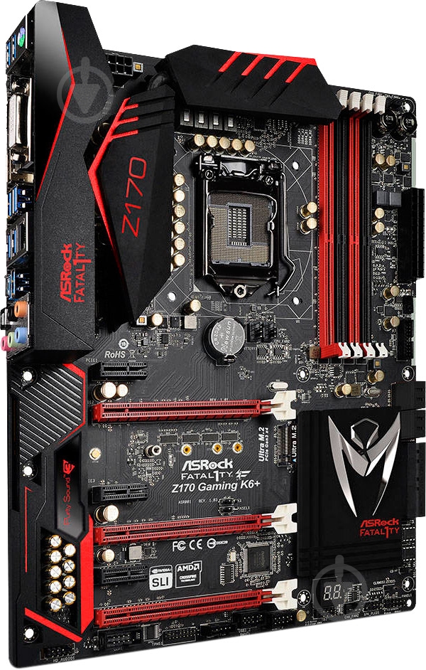 Материнская плата ASRock Z170_GAMING_K6_Plus (Socket 1151, Intel Z170, ATX) - фото 2 Материнская плата ASRock Z170_GAMING_K6_Plus (Socket 1151, Intel Z170, ATX) - фото 2