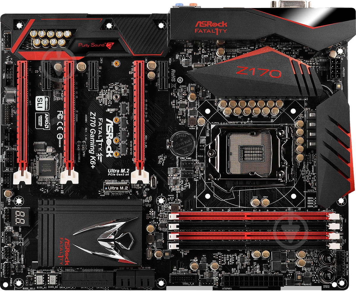 Материнская плата ASRock Z170_GAMING_K6_Plus (Socket 1151, Intel Z170, ATX) - фото 1 Материнская плата ASRock Z170_GAMING_K6_Plus (Socket 1151, Intel Z170, ATX) - фото 1