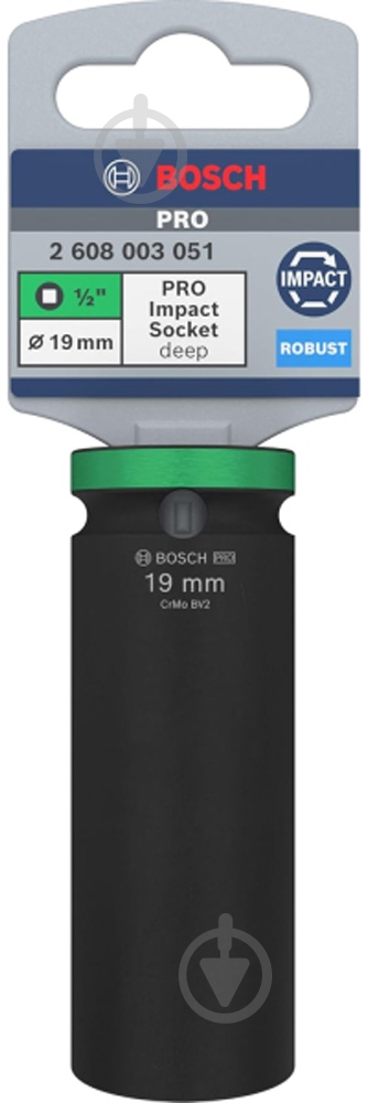 Головка 1/2" 19 мм Bosch PRO Deep 1 шт. 2608003051 - фото 2 Головка 1/2" 19 мм Bosch PRO Deep 1 шт. 2608003051 - фото 2