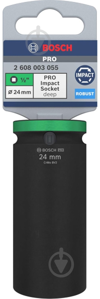 Головка 1/2" 24 мм Bosch PRO Deep 1 шт. 2608003055 - фото 2 Головка 1/2" 24 мм Bosch PRO Deep 1 шт. 2608003055 - фото 2