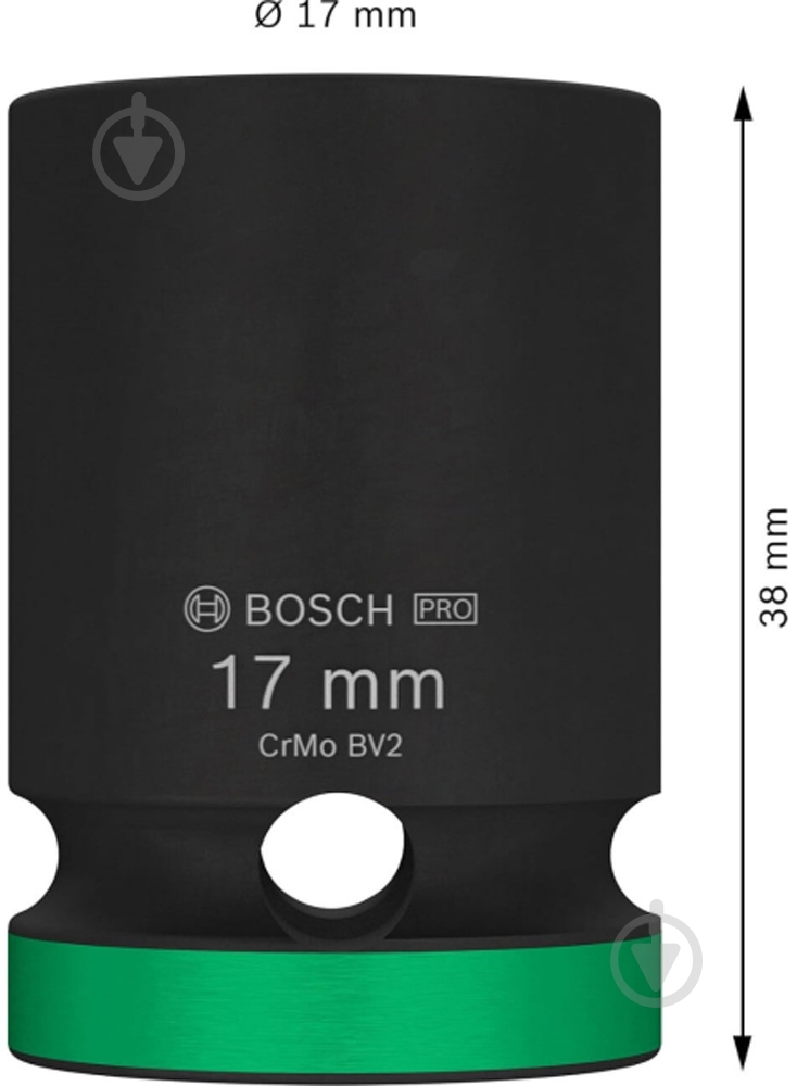 Головка 1/2" 17 мм Bosch PRO Standart 1 шт. 2608003048 - фото 2 Головка 1/2" 17 мм Bosch PRO Standart 1 шт. 2608003048 - фото 2