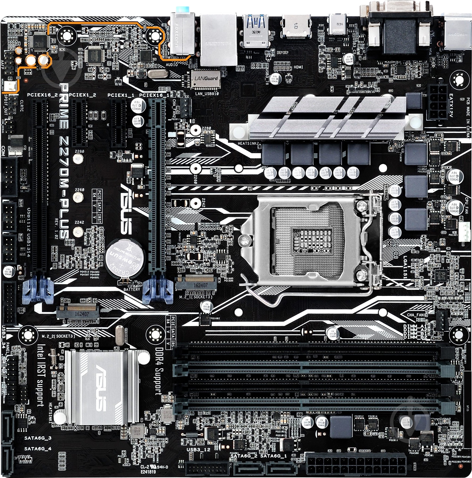 Материнская плата Asus PRIME_Z270M-PLUS (Socket 1151, Intel Z270, mirco ATX) - фото 1