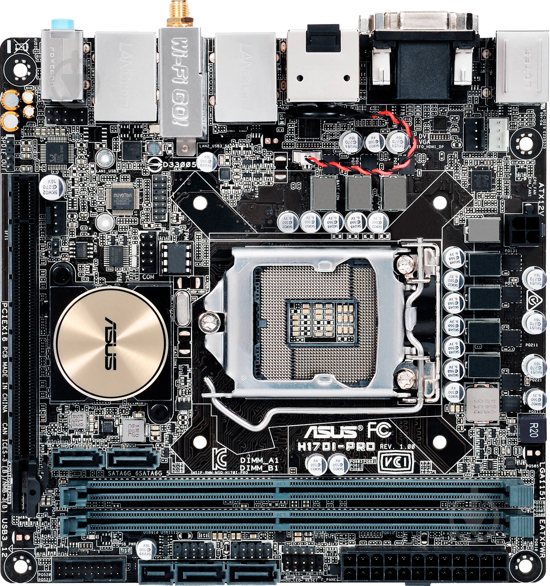 Материнская плата Asus H170I-PRO (Socket 1151, Intel H170, mini ITX) - фото 1