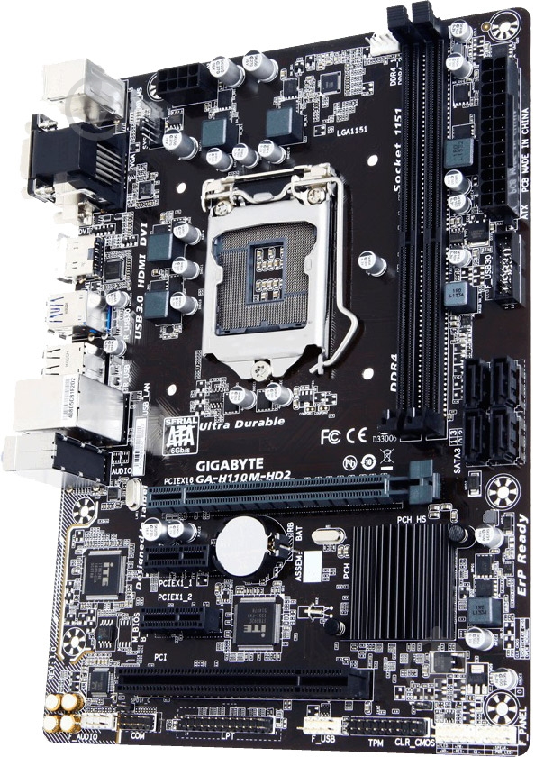Материнская плата Gigabyte GA-H110M-HD2 (Socket 1151, Intel H110, mirco ATX) - фото 2