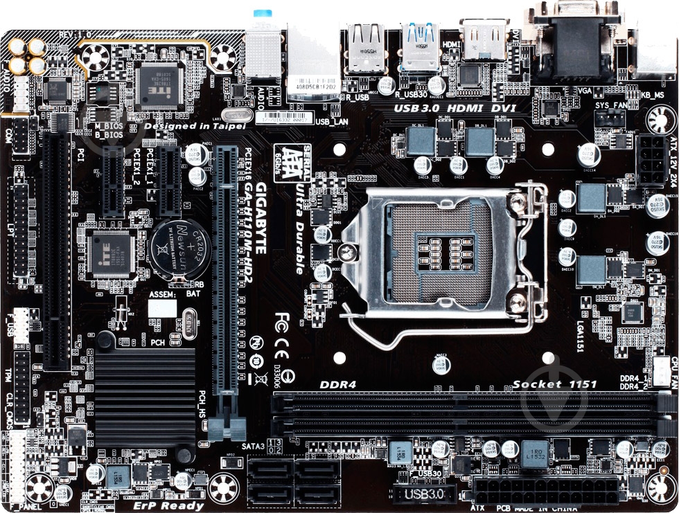 Материнская плата Gigabyte GA-H110M-HD2 (Socket 1151, Intel H110, mirco ATX) - фото 1