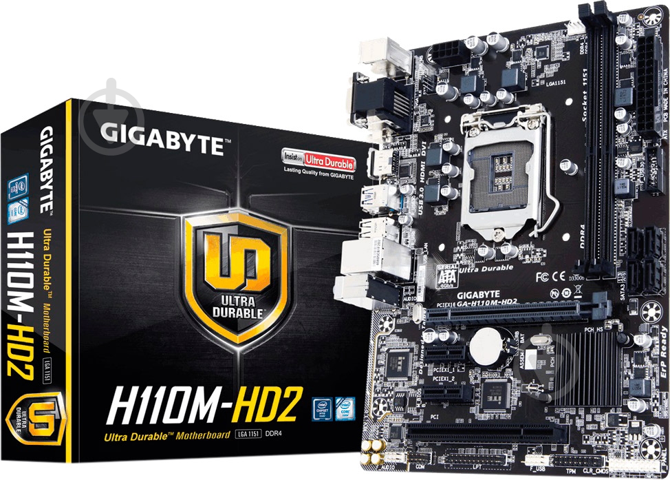 Материнская плата Gigabyte GA-H110M-HD2 (Socket 1151, Intel H110, mirco ATX) - фото 4