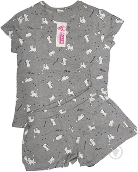 Комплект Роза для девочки 201113 р.146 серый - фото 1