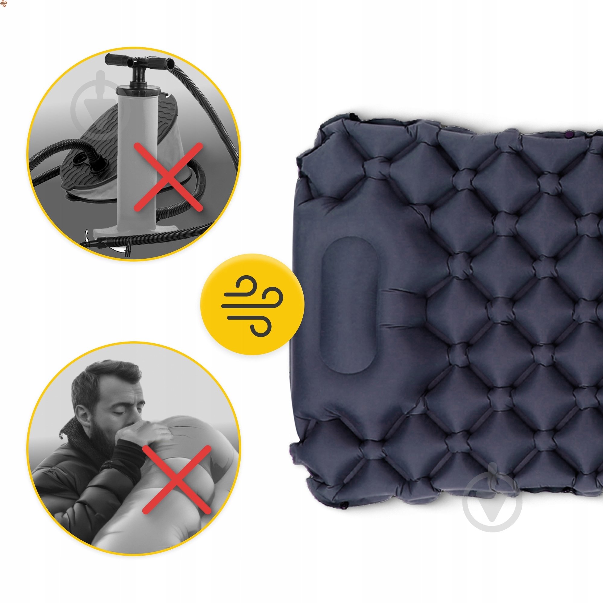 Каремат Mountain Goat з вбудованим насососм Navy Blue (P-5905973400916) MG0009 190x58 см чорно-синій - фото 2 Каремат Mountain Goat з вбудованим насососм Navy Blue (P-5905973400916) MG0009 190x58 см чорно-синій - фото 2