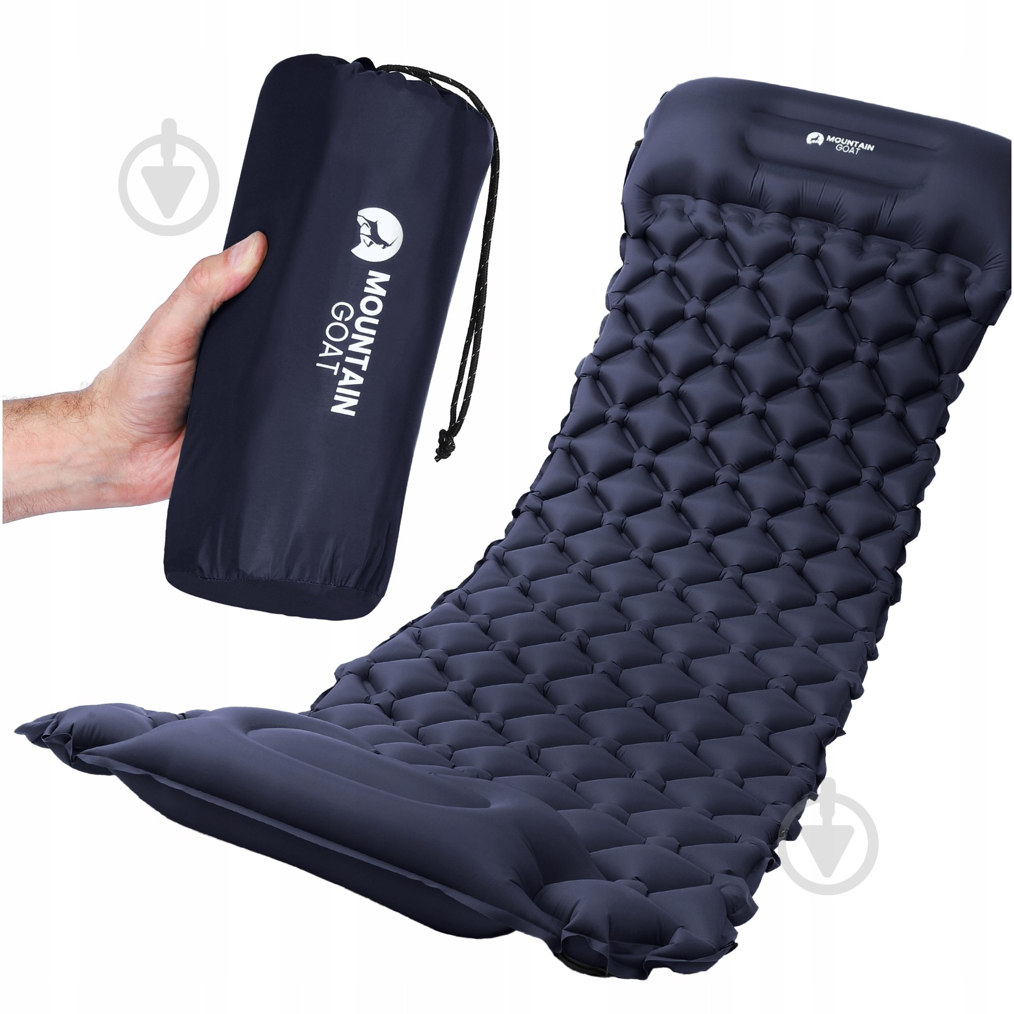 Каремат Mountain Goat з вбудованим насососм Navy Blue (P-5905973400916) MG0009 190x58 см чорно-синій - фото 1 Каремат Mountain Goat з вбудованим насососм Navy Blue (P-5905973400916) MG0009 190x58 см чорно-синій - фото 1