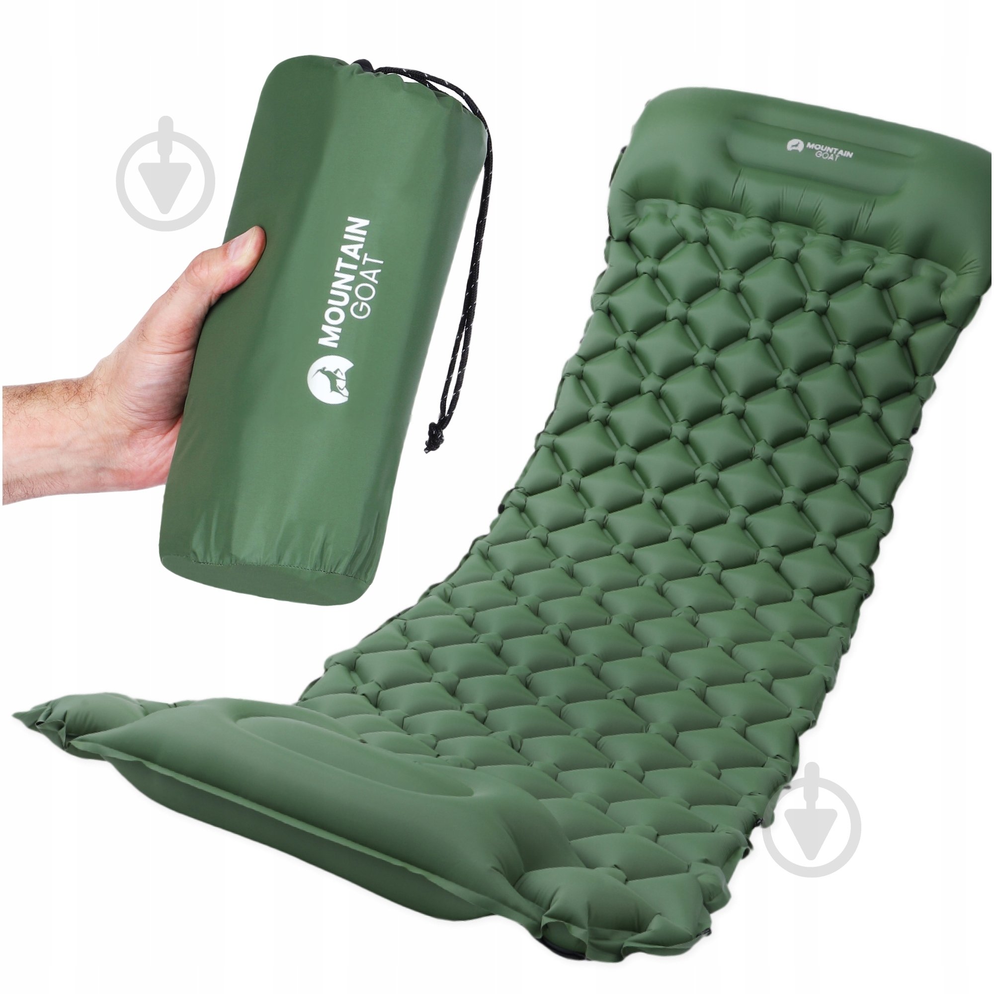 Каремат Mountain Goat со встроенным насосом Navy Green (P-5905973400909) MG0010 190x58 см зеленый - фото 1 Каремат Mountain Goat со встроенным насосом Navy Green (P-5905973400909) MG0010 190x58 см зеленый - фото 1