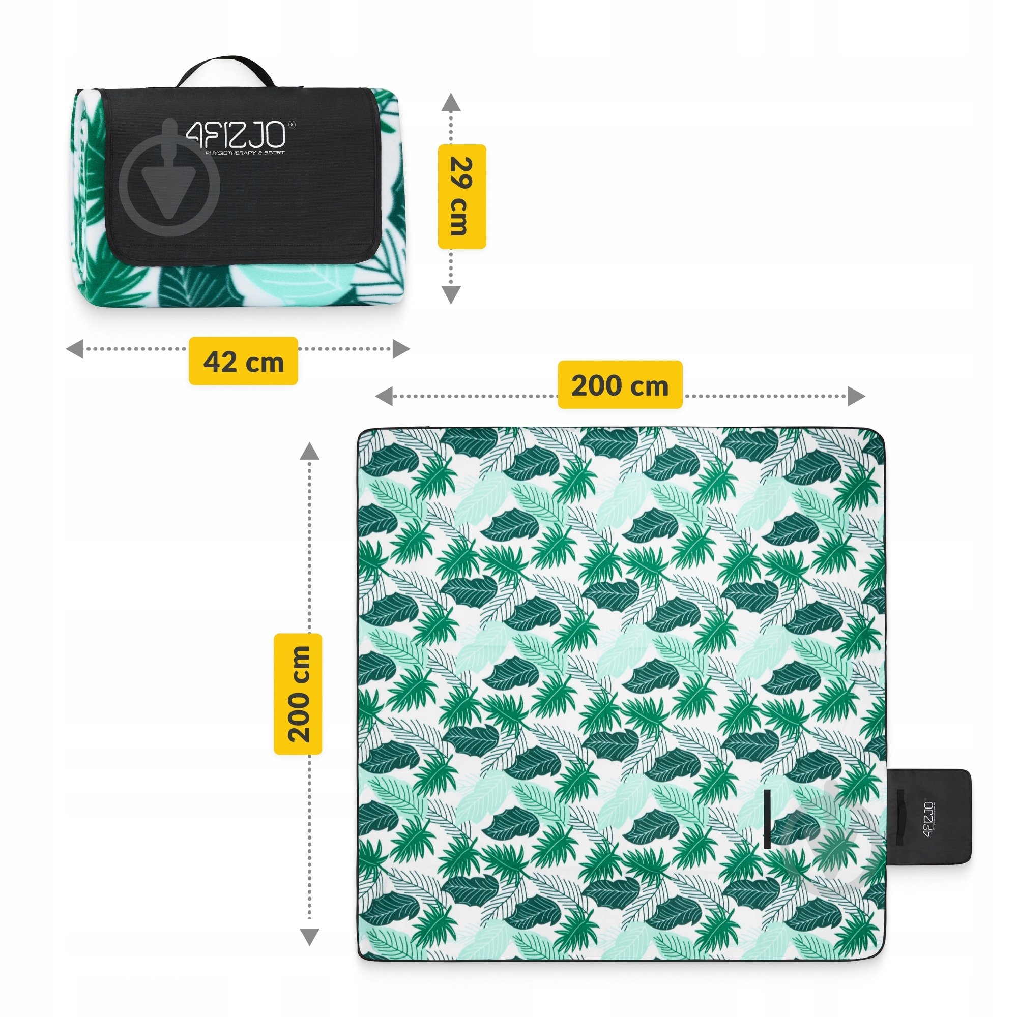 Коврик для пикника 4fizjo (P-5905973400930) 4FJ0623 200x200 см зеленый с белым - фото 11 Коврик для пикника 4fizjo (P-5905973400930) 4FJ0623 200x200 см зеленый с белым - фото 11