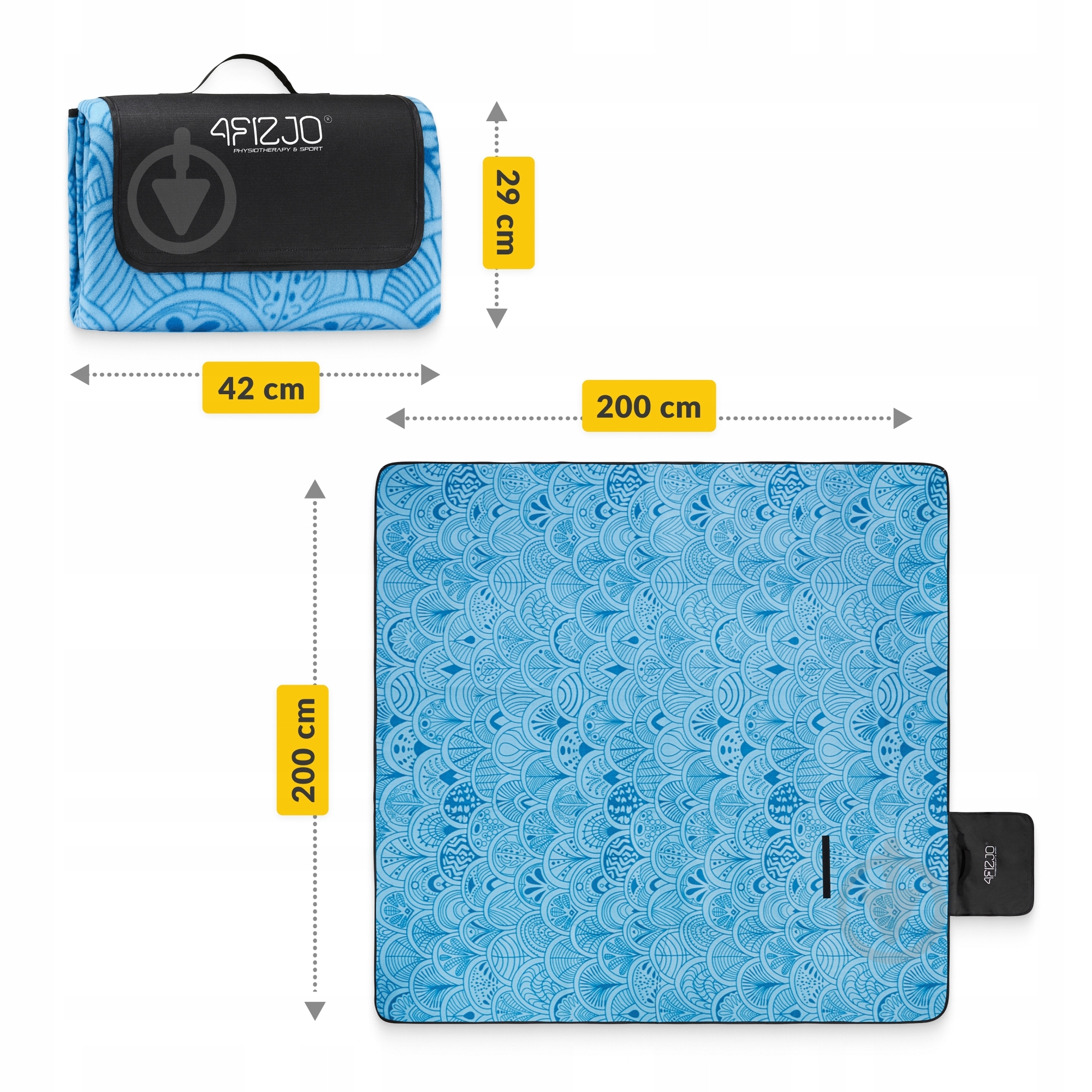 Килимок для пікніка 4fizjo (P-5905973400947) 4FJ0624 200x200 см синьо-блакитний - фото 12 Килимок для пікніка 4fizjo (P-5905973400947) 4FJ0624 200x200 см синьо-блакитний - фото 12