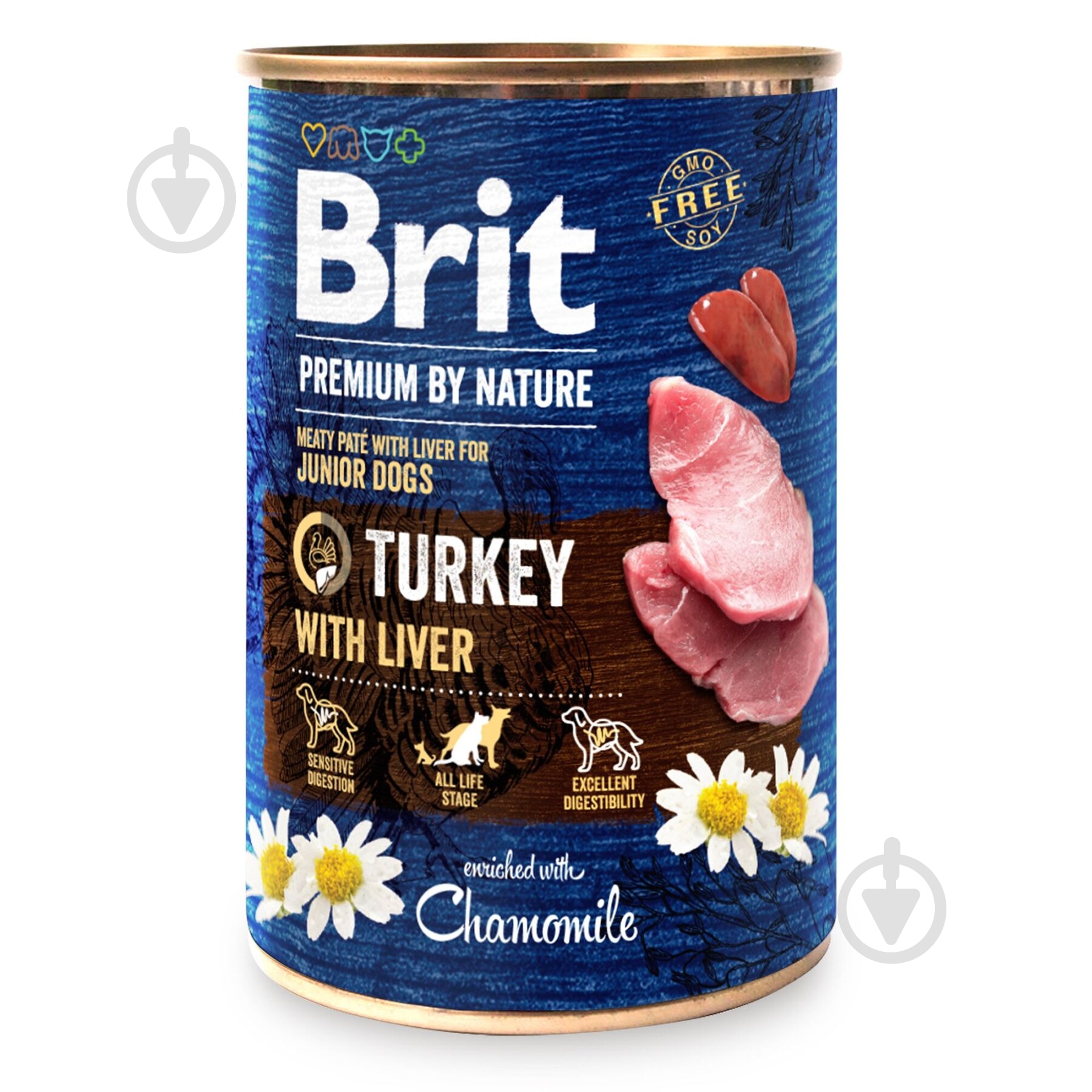 Консерва для усіх порід Brit Premium для собак з індичкою та індюшиною печінкою 400 г 400 г - фото 1