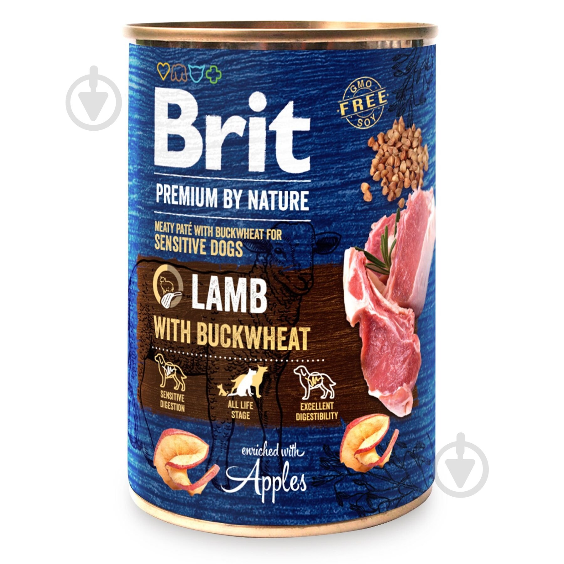 Консерва для усіх порід Brit Premium для собак з ягнятиною та гречкою, ж/б, 400 г 400 г - фото 1