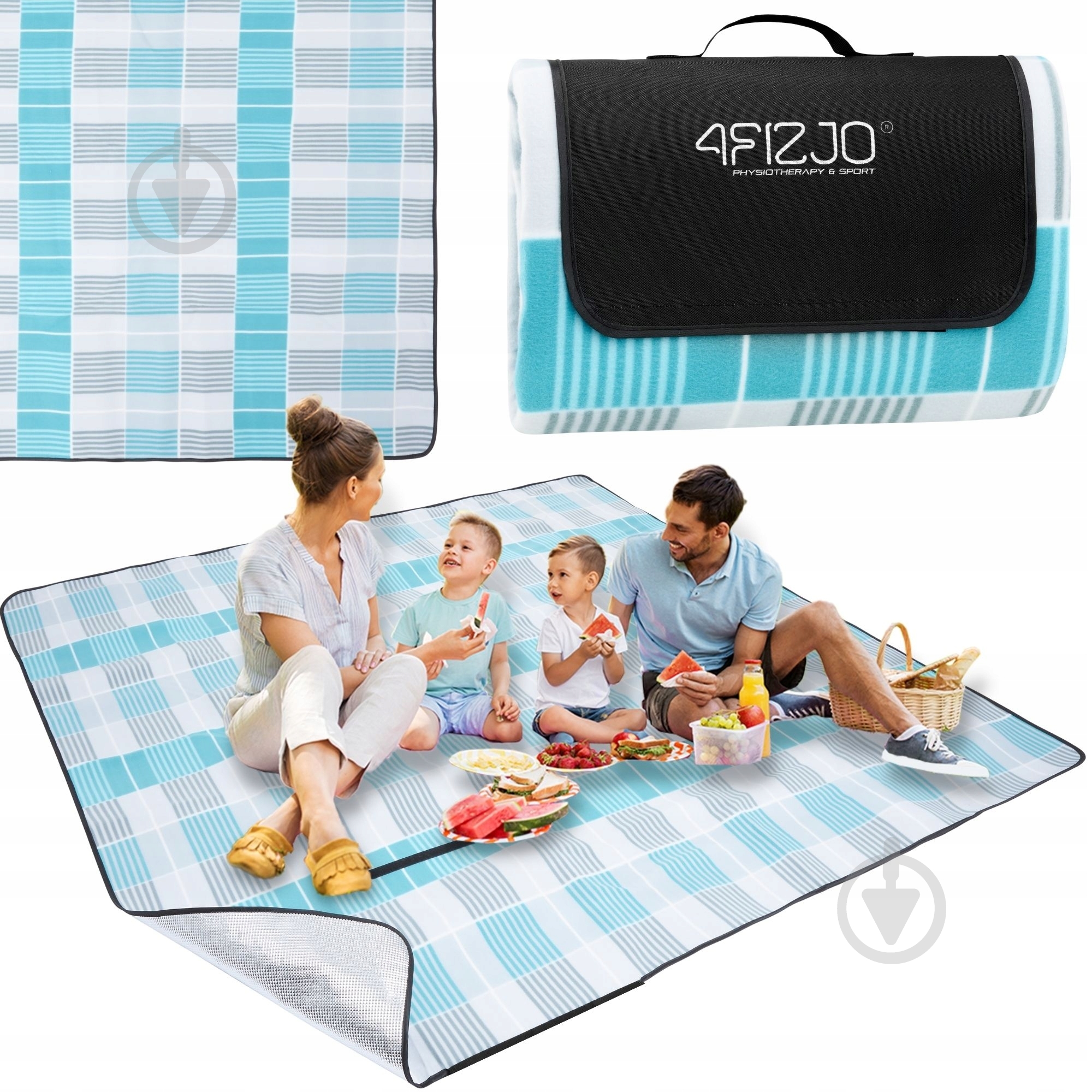 Коврик для пикника 4fizjo (P-5907739317209) 4FJ0394 200x200 см голубой с серым - фото 1 Коврик для пикника 4fizjo (P-5907739317209) 4FJ0394 200x200 см голубой с серым - фото 1