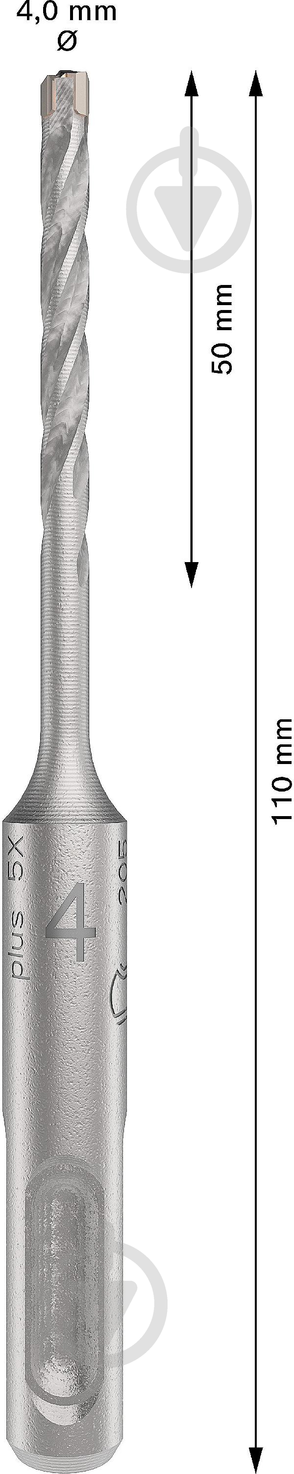 Бур Bosch 5X SDS-plus 4x50 мм 110 мм 1 шт. 2608836604 - фото 3 Бур Bosch 5X SDS-plus 4x50 мм 110 мм 1 шт. 2608836604 - фото 3