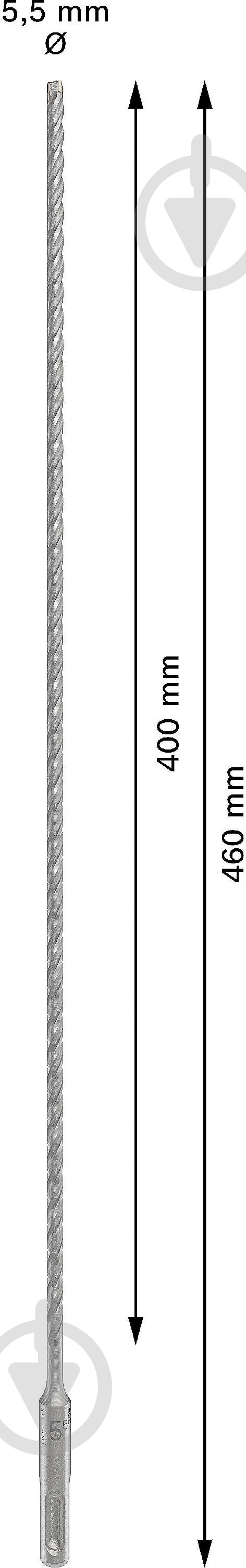 Бур Bosch 5X SDS-plus 5,5x400 мм 460 мм 1 шт. 2608836611 - фото 3